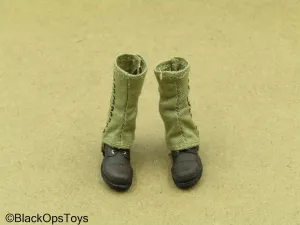 1/12 - US Army Rangers - Brown Boots w/Gaiters (Peg Type)