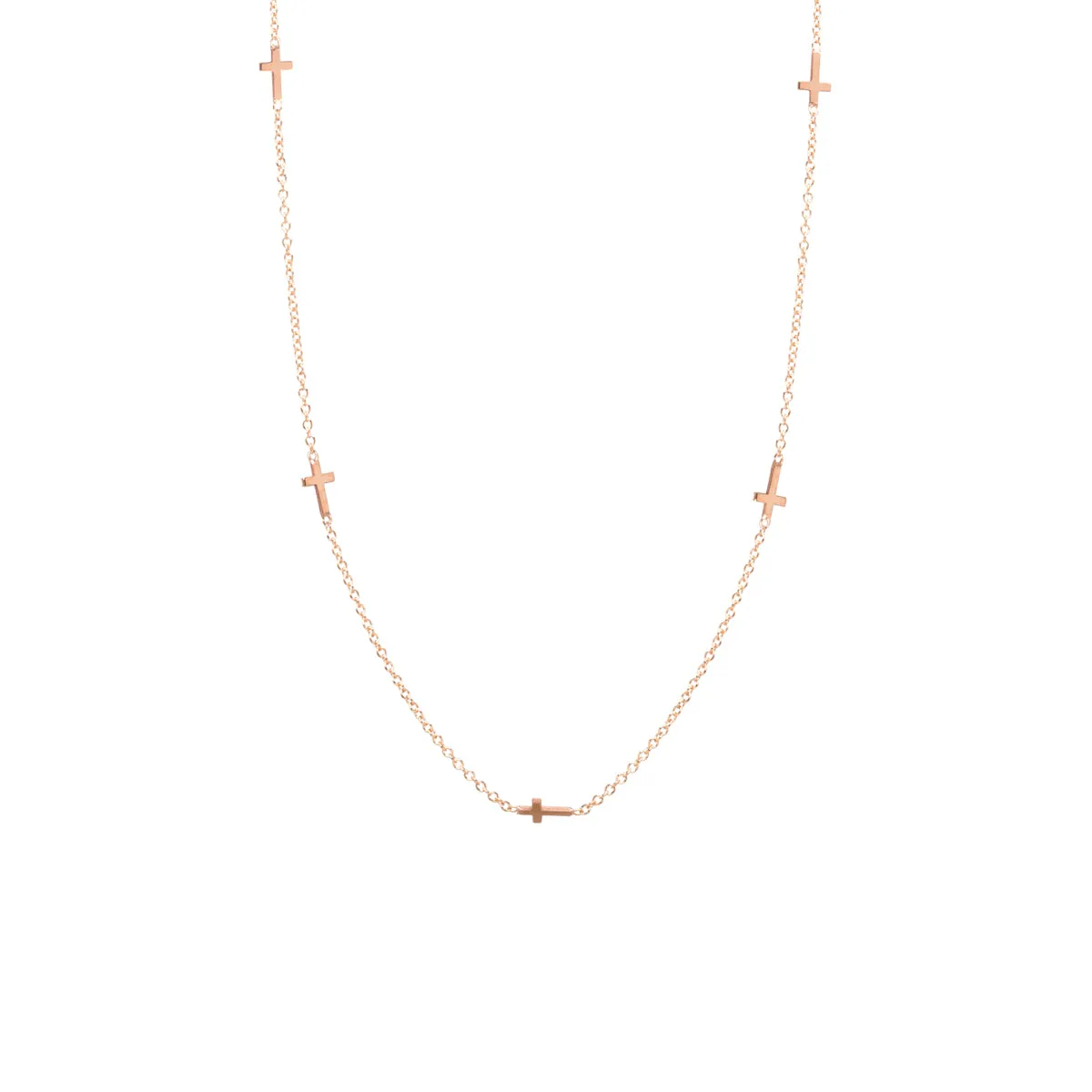 14k 5 Itty Bitty Cross Necklace