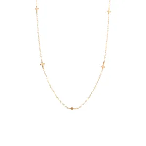 14k 5 Itty Bitty Cross Necklace