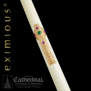 Optimized Title: Elegant 3.5-Inch by 48-Inch Cross of Erin Eximious Paschal Candle