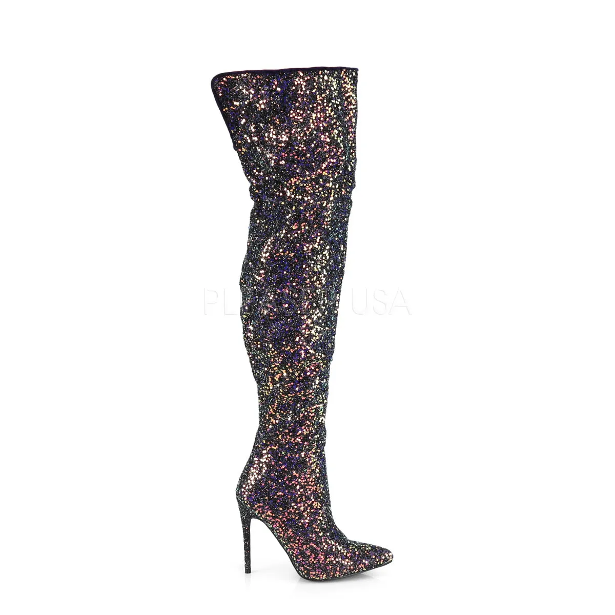 5 Inch Heel COURTLY-3015 Black Glitter