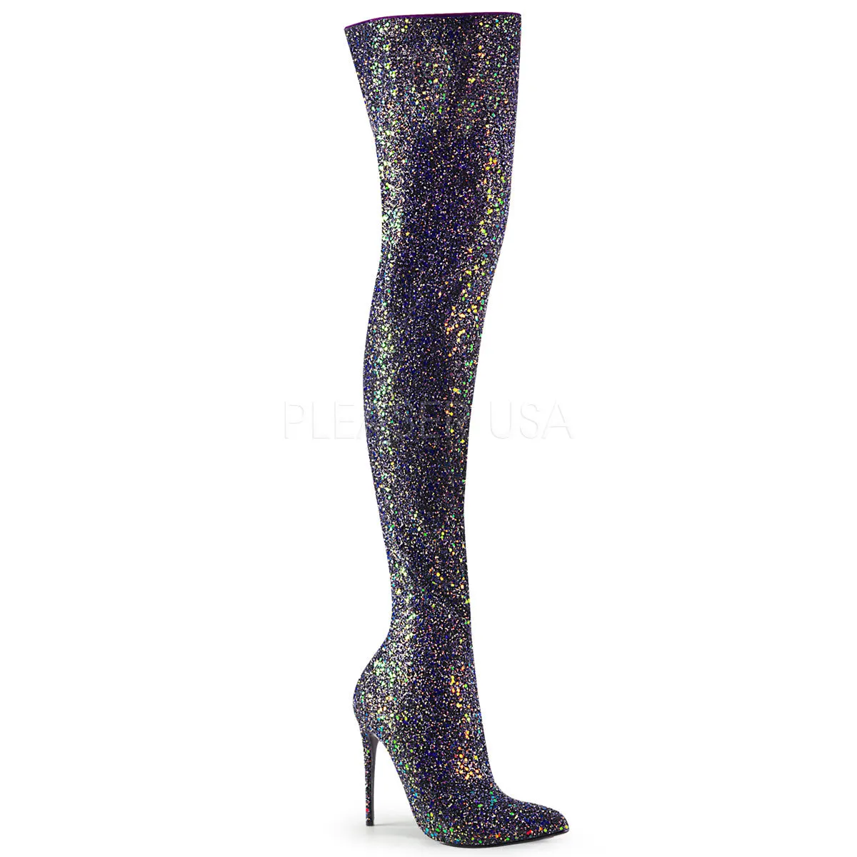 5 Inch Heel COURTLY-3015 Black Glitter