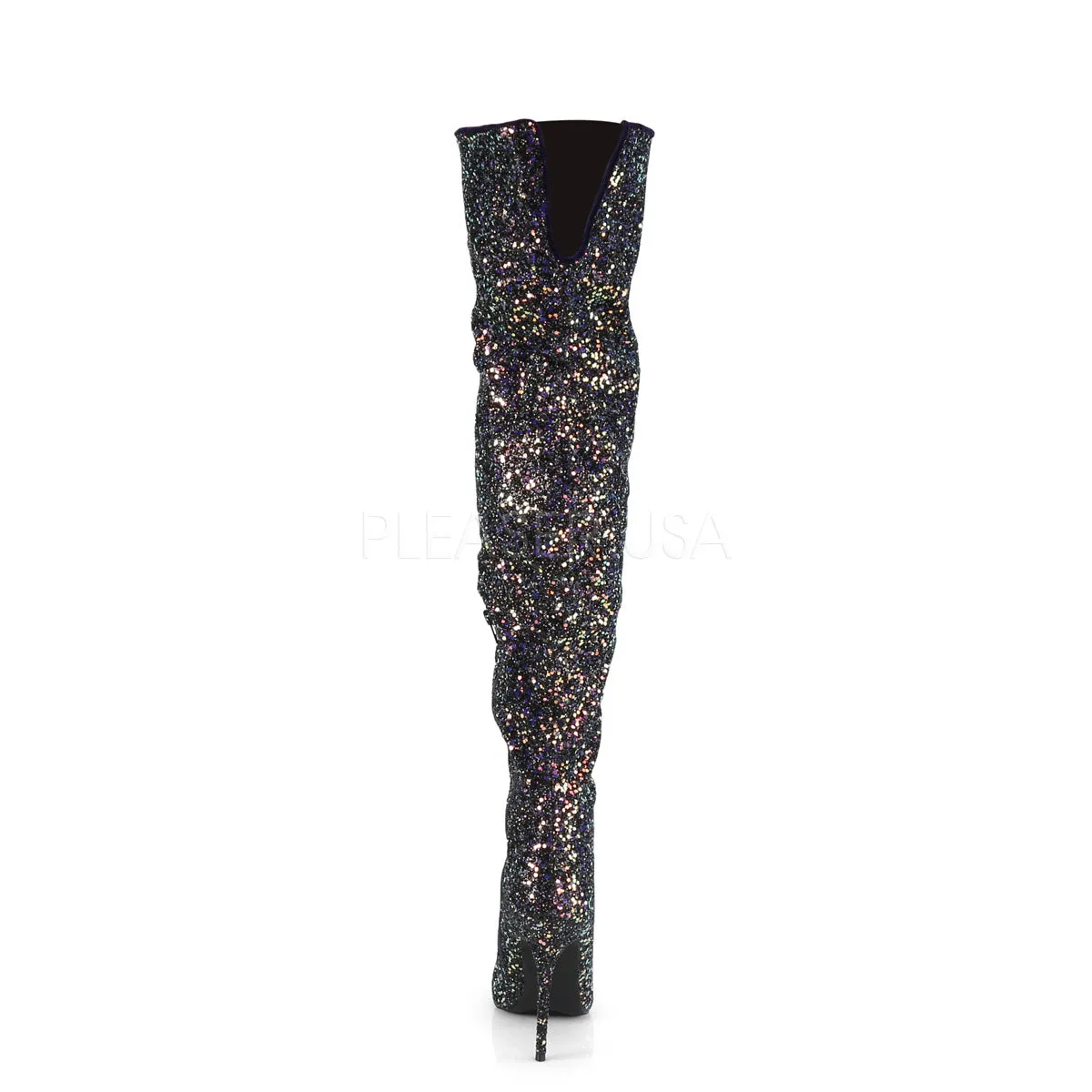 5 Inch Heel COURTLY-3015 Black Glitter