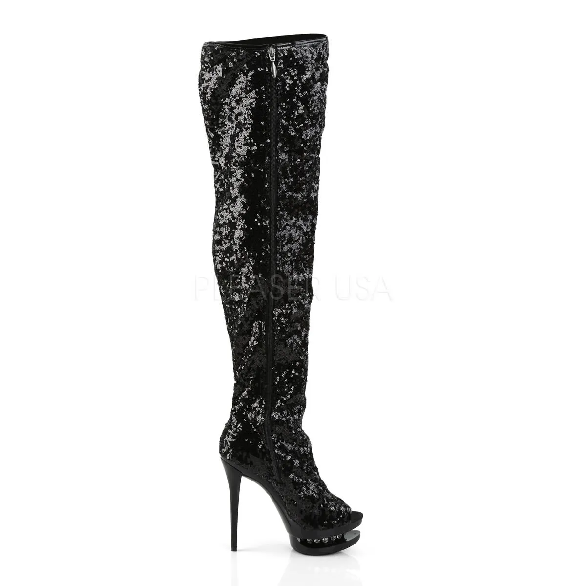 6 Inch Heel BLONDIE-R-3011 Black Sequins