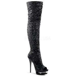 6 Inch Heel BLONDIE-R-3011 Black Sequins