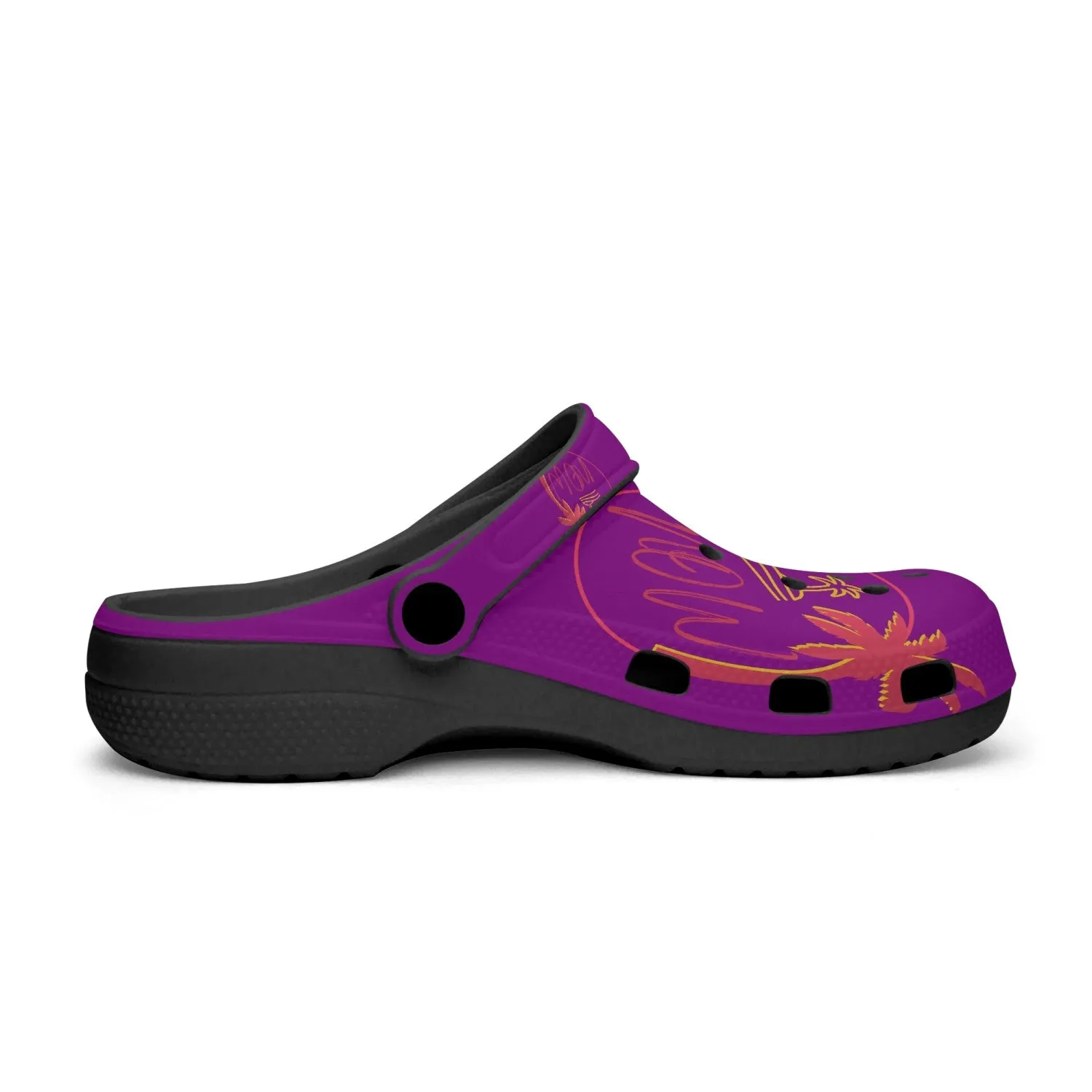 613. Rachvid Wears Purple  Black-base AOP Clogs