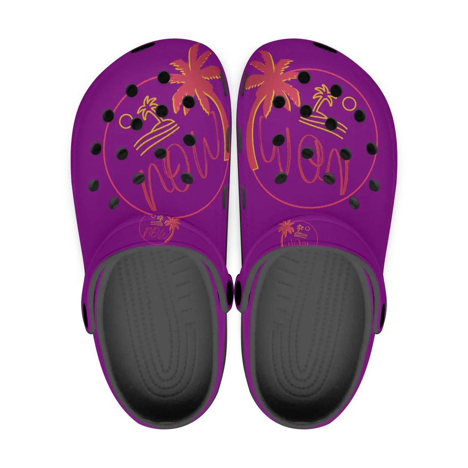 613. Rachvid Wears Purple  Black-base AOP Clogs