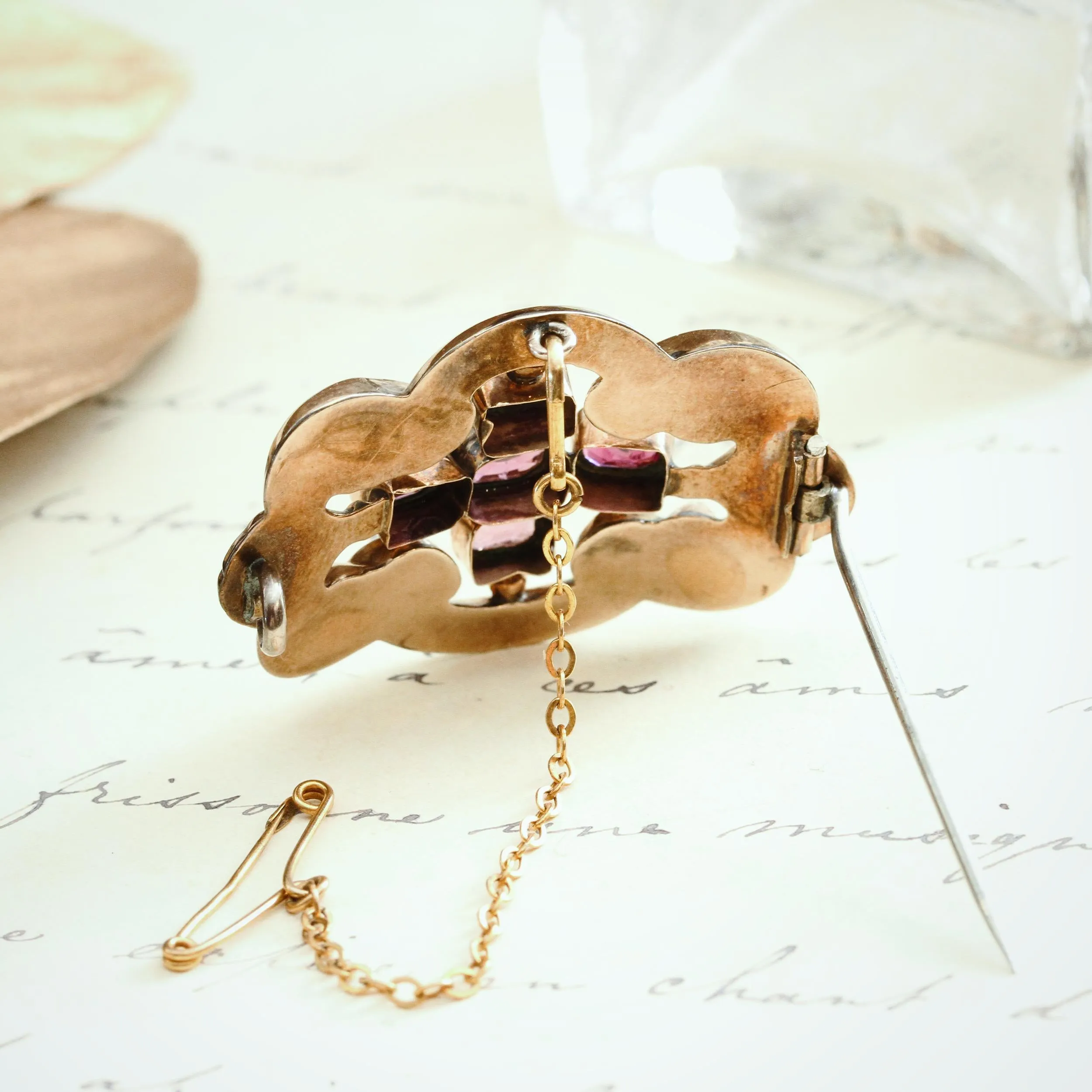 A Florid Mid Victorian Almandine Garnet Brooch