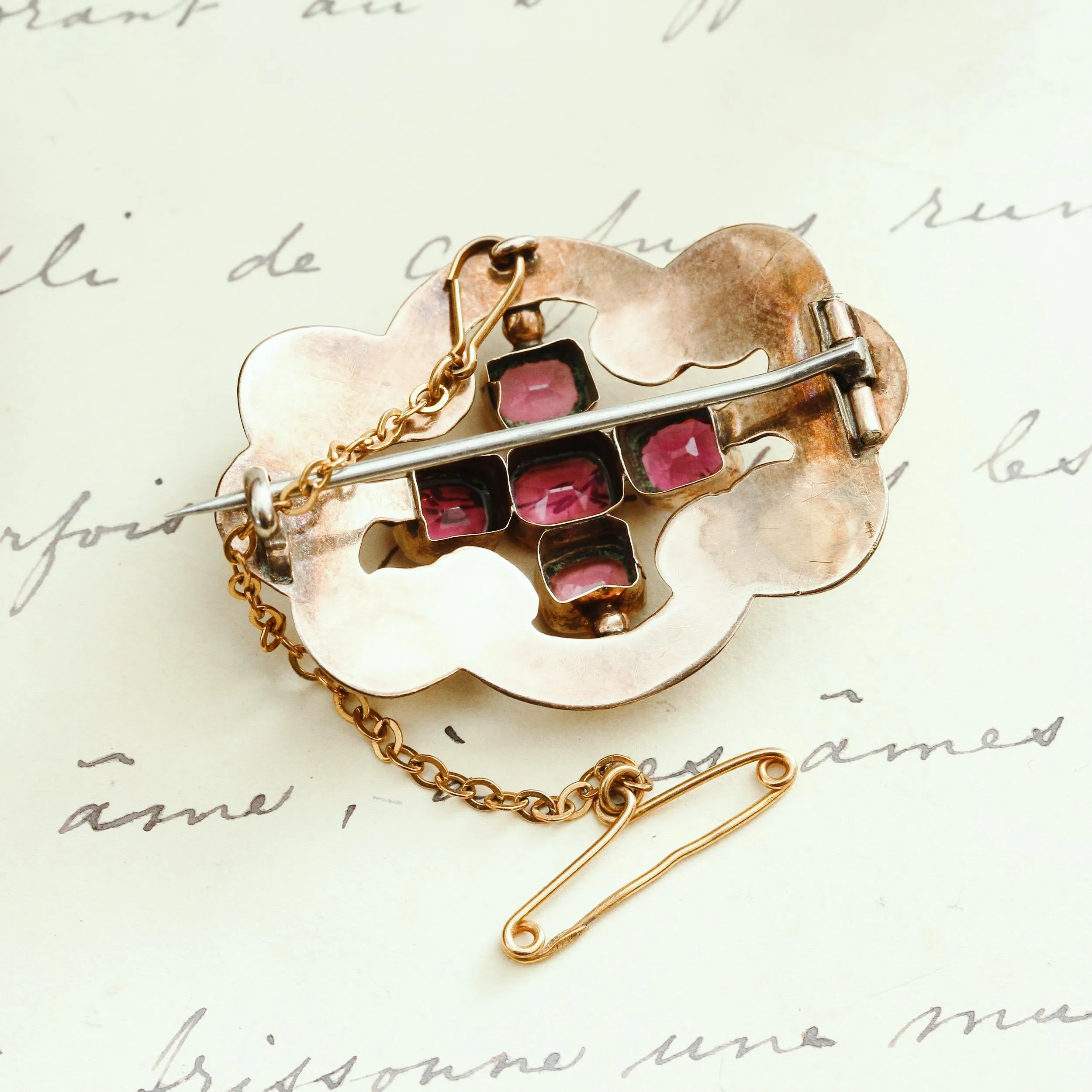 A Florid Mid Victorian Almandine Garnet Brooch