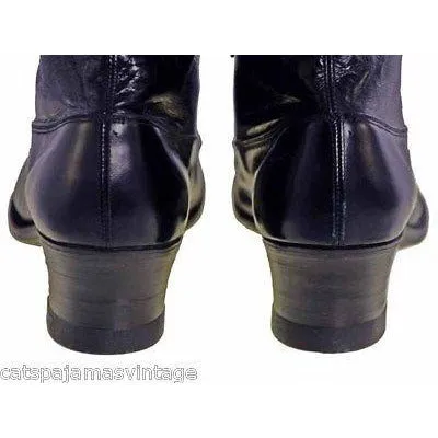 Antique Leather Boots Black Victorian Kid  Walk Over NIB #4 Womens Size EU37 US 6.5