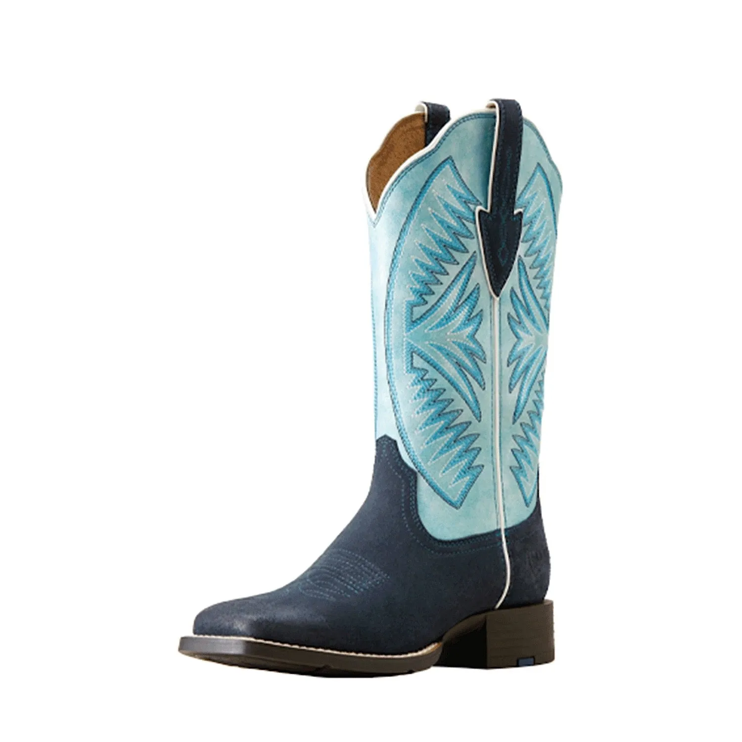 Ariat Womens Round Up Ruidoso Midnight In Marfa Roughout/Coastal Blue