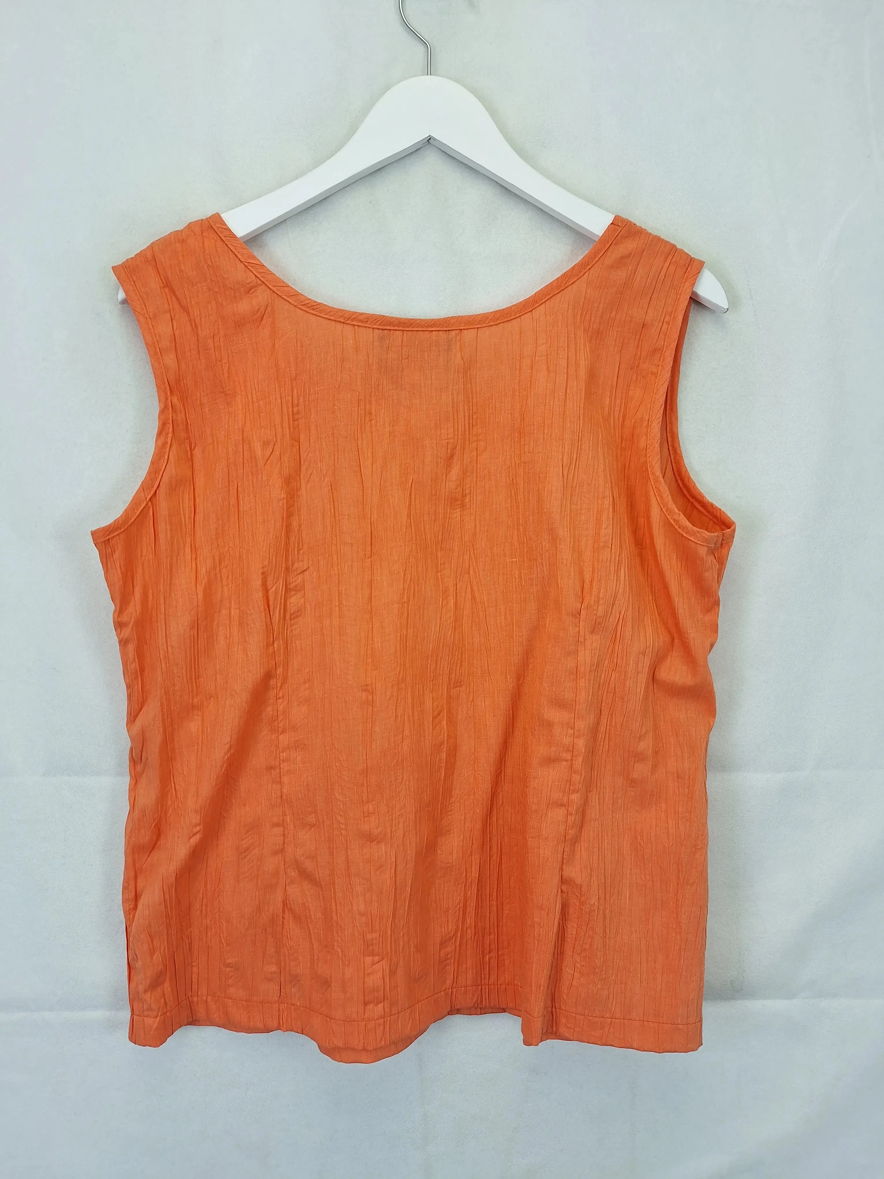 Assorted Brands Timeless Tangerine Pintucked Top Size 14