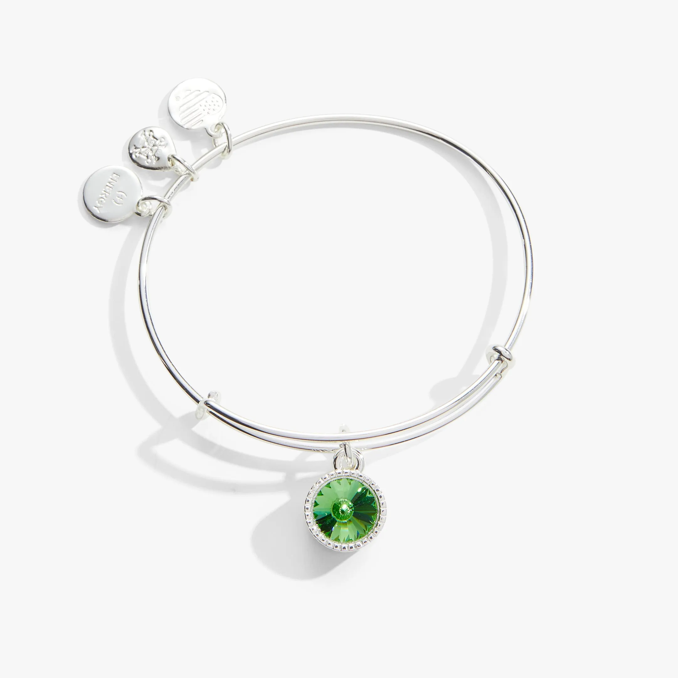 August Birthstone Charm Bangle, Peridot