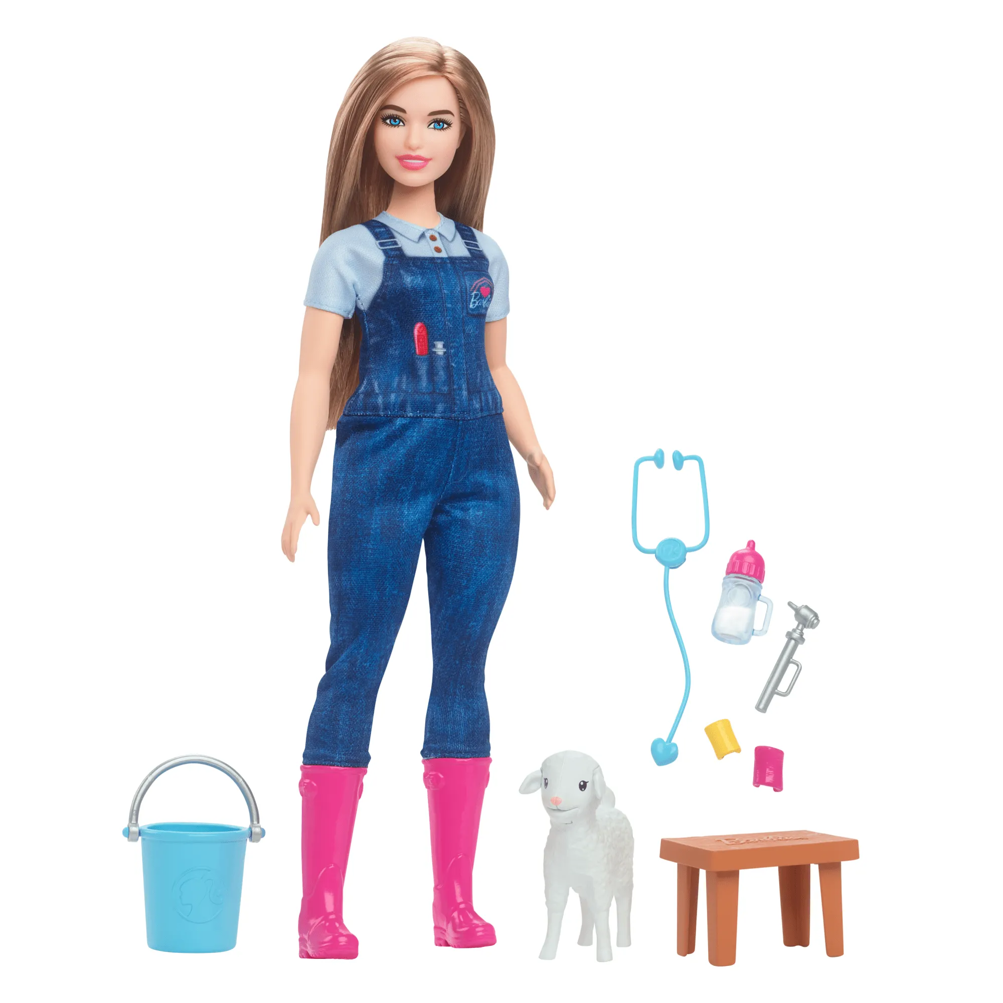 Barbie 65th Anniversary Careers Farm Vet Doll & 10 Accessories including Lamb With Moving Ears