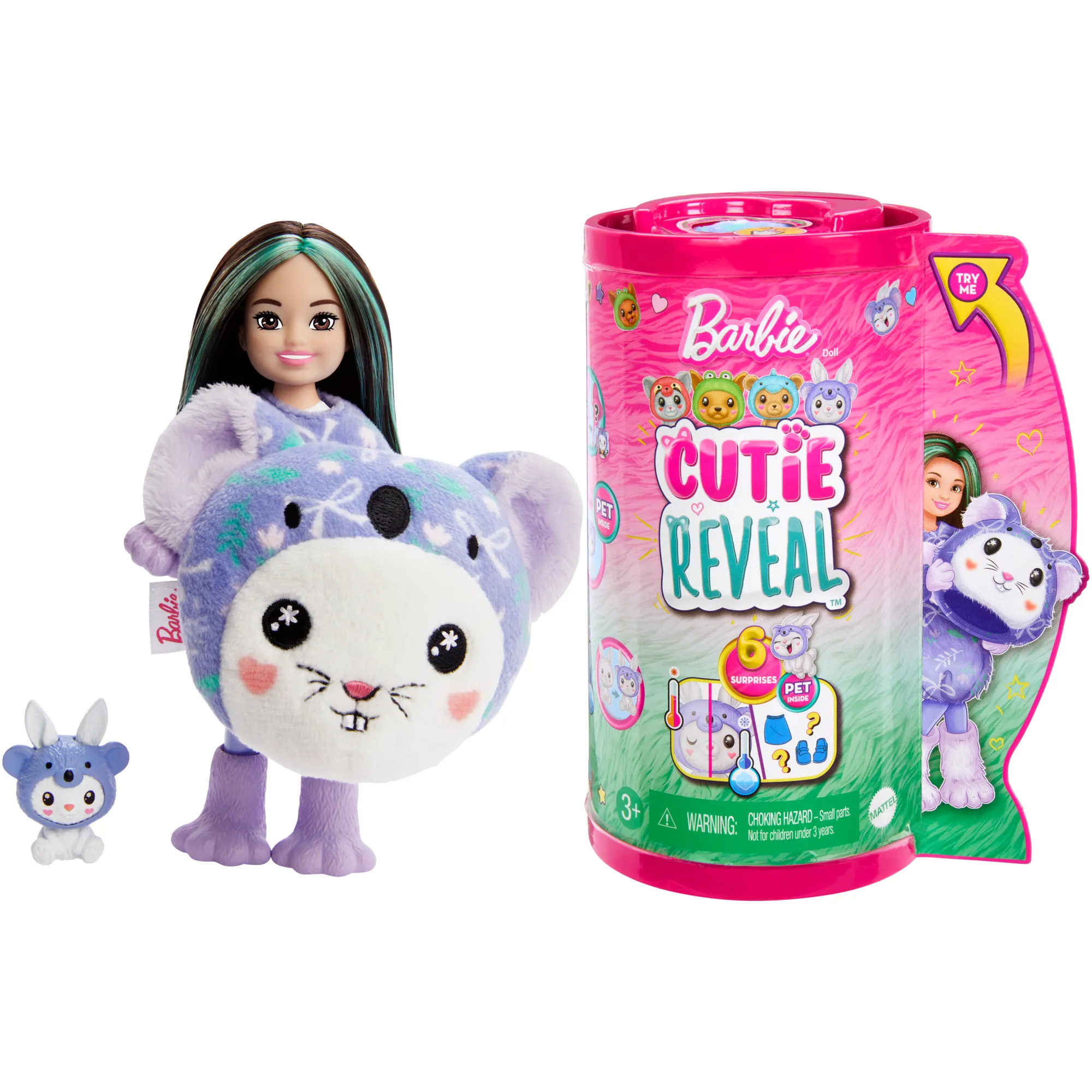 Barbie Cutie Reveal Costume-Themed Series Chelsea Small Doll & Accessories, Bunny As Koala