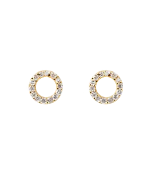 Bianc Circle Earrings w/ Cubic Zirconia - Gold