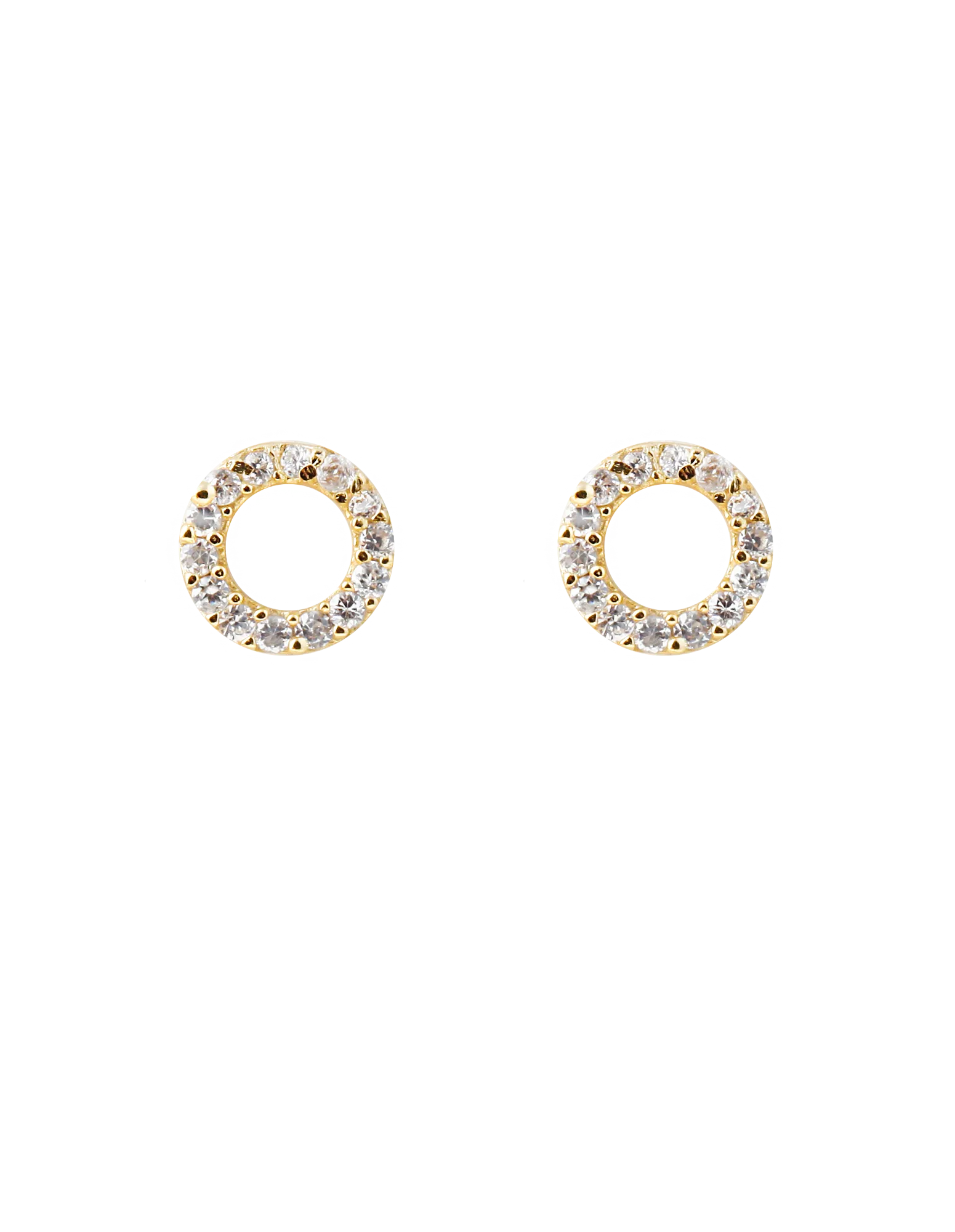 Bianc Circle Earrings w/ Cubic Zirconia - Gold