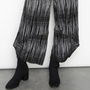 Contrast Print Lantern Pant - Black