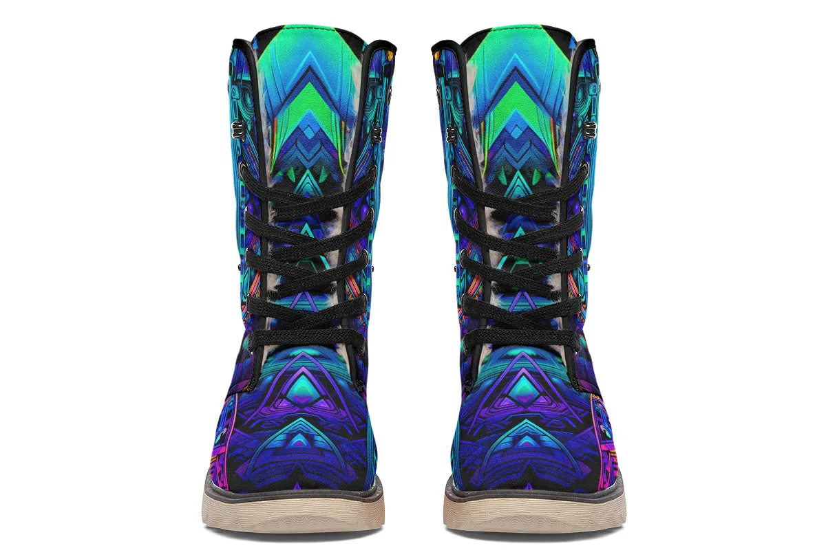 Cyber Cyan Moon Boots