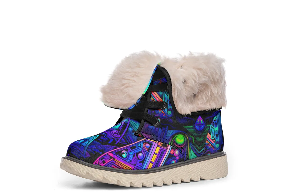 Cyber Cyan Moon Boots