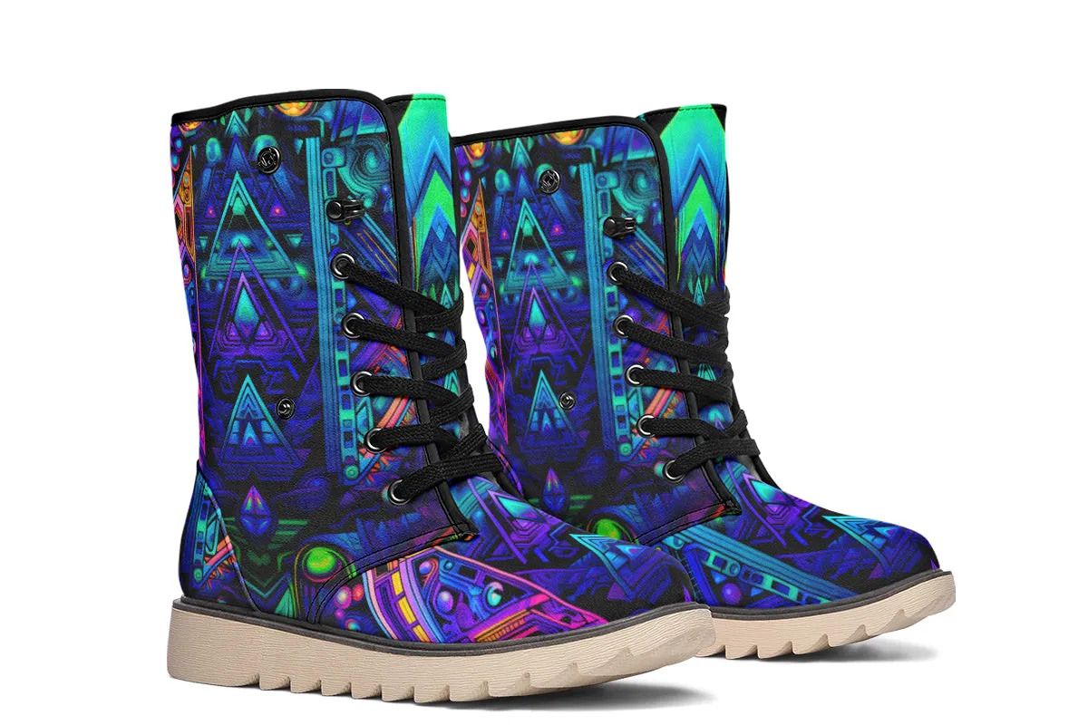 Cyber Cyan Moon Boots