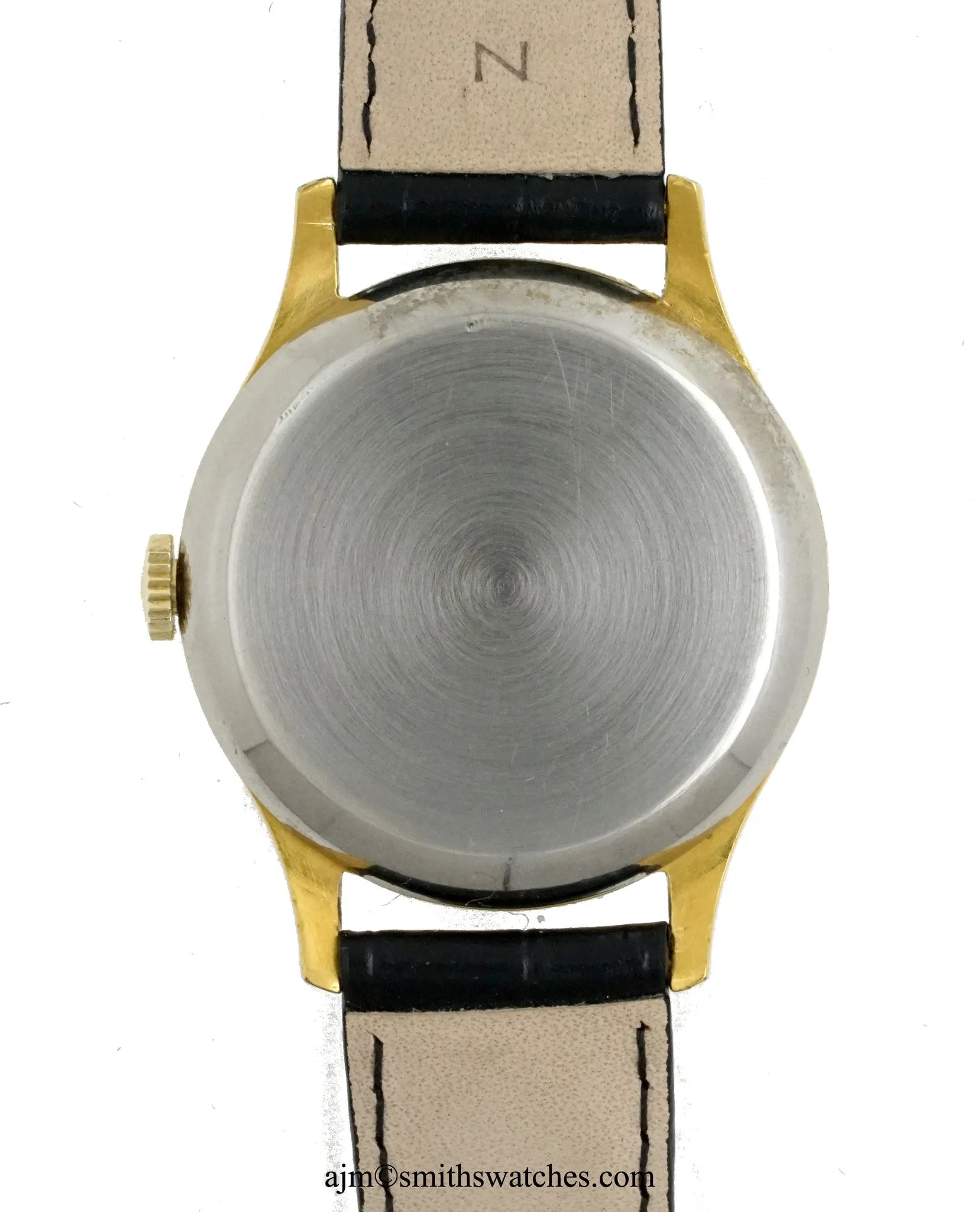 DELUXE SMITHS BLACK DIAL GENTS ENGLISH WRISTWATCH C 1955 MODEL A358 2