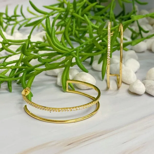 Doubled Open Top Hoop Earrings