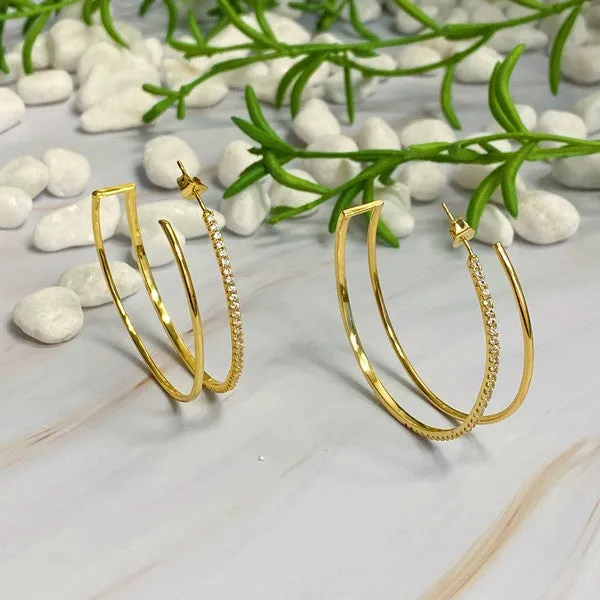 Doubled Open Top Hoop Earrings