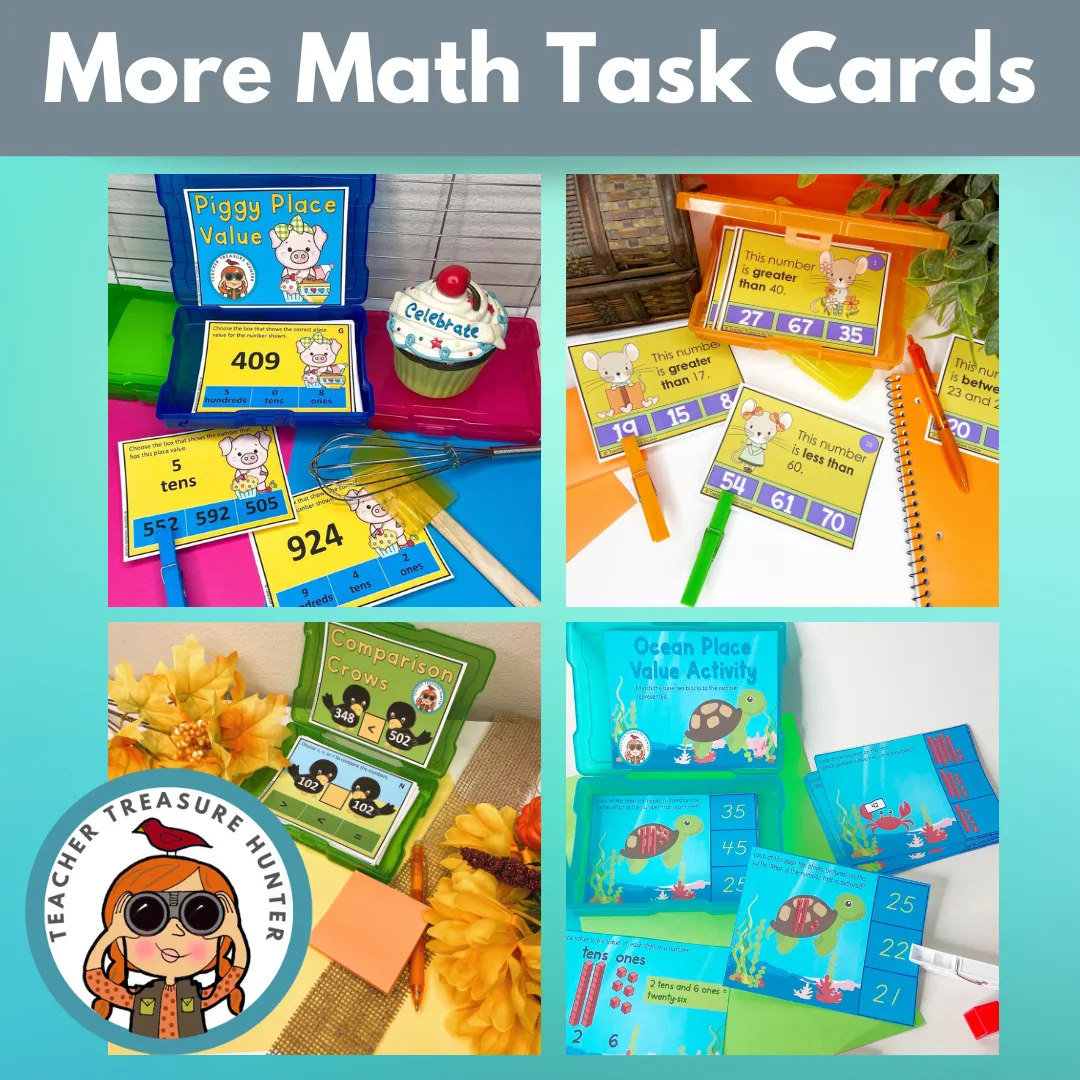 Giraffes Galore math place value task cards