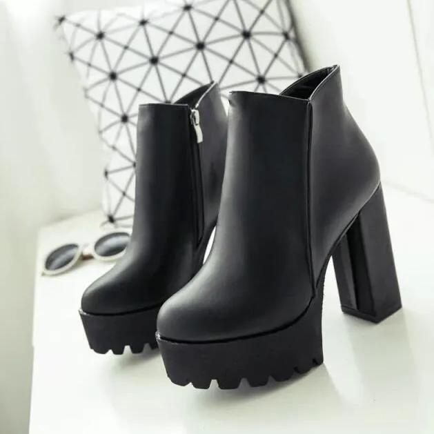 'Goth Chic' Gothic Black Ankle boots