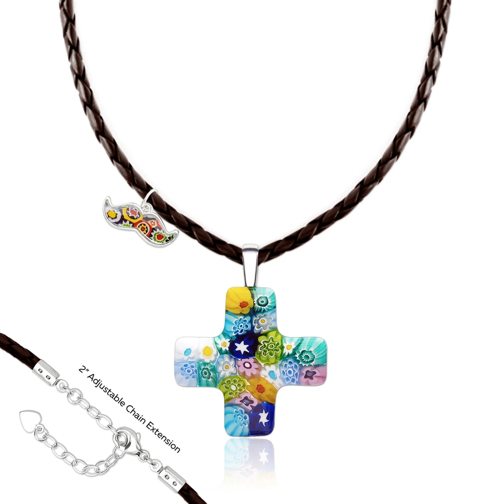 Greek Cross in Bloom Necklace