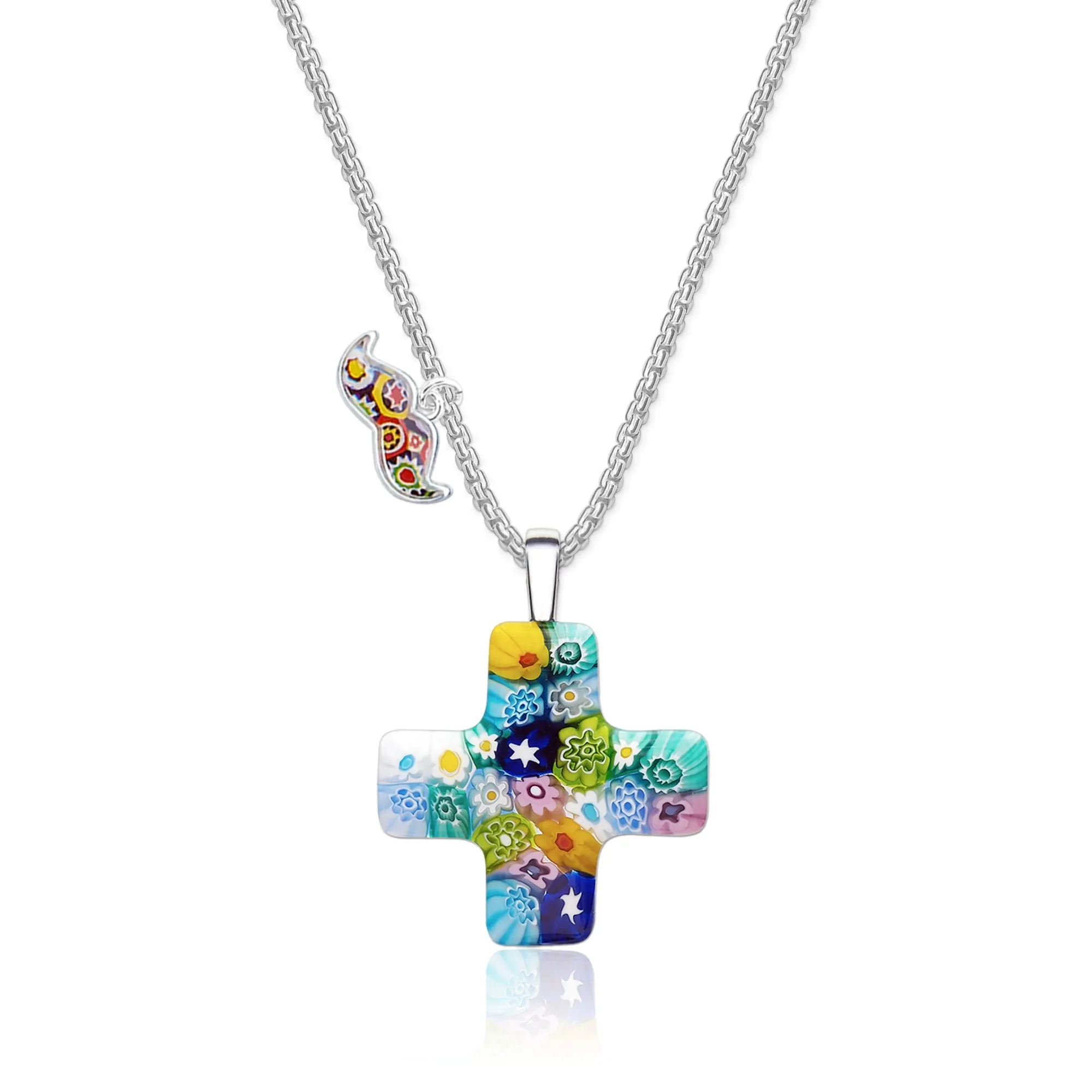 Greek Cross in Bloom Necklace