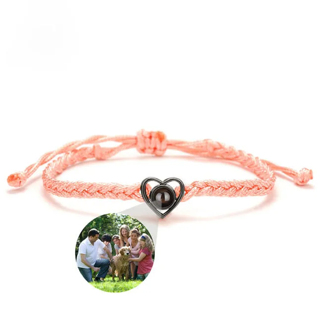 Heart Adjustable Photo Bracelet