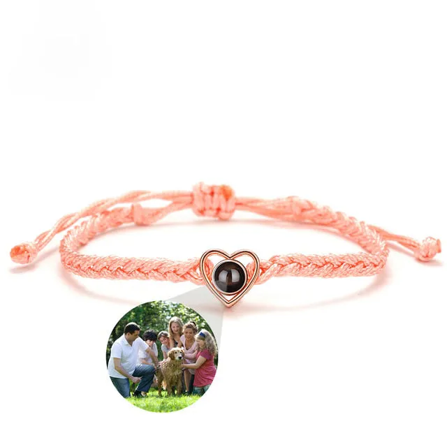 Heart Adjustable Photo Bracelet