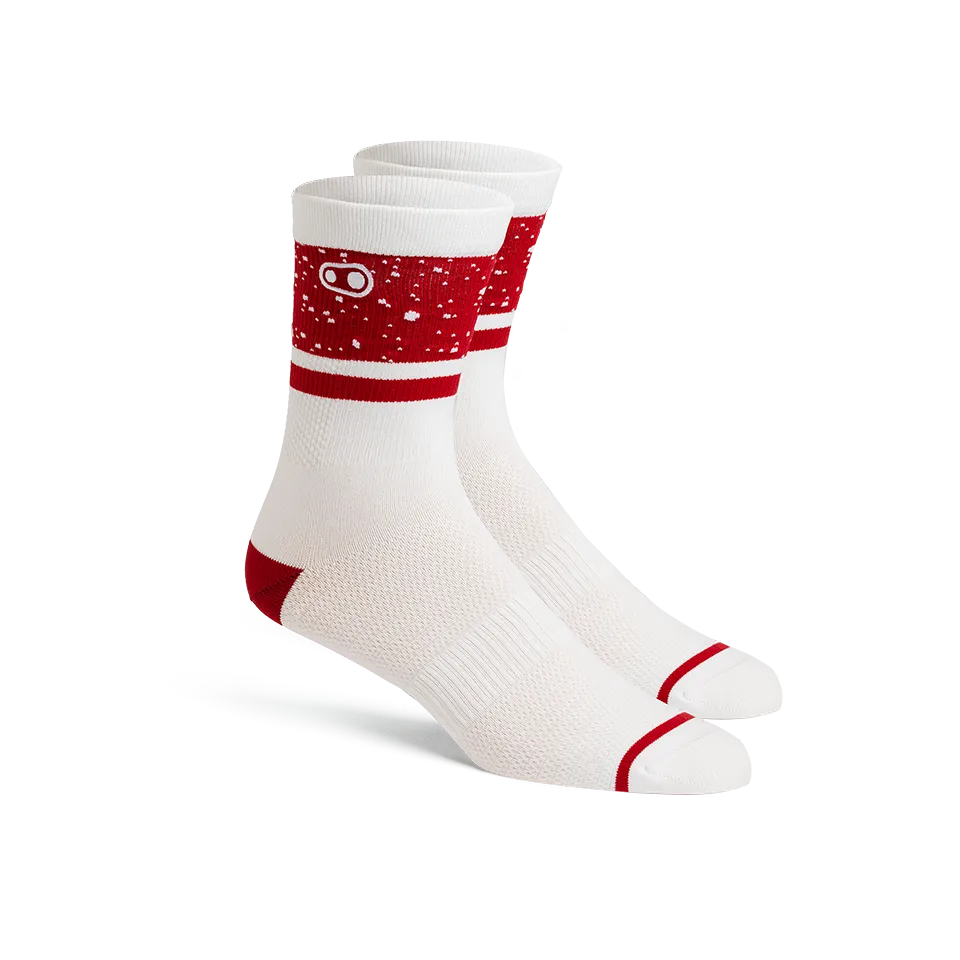 Icon MTB Socks - White/Red Splatter