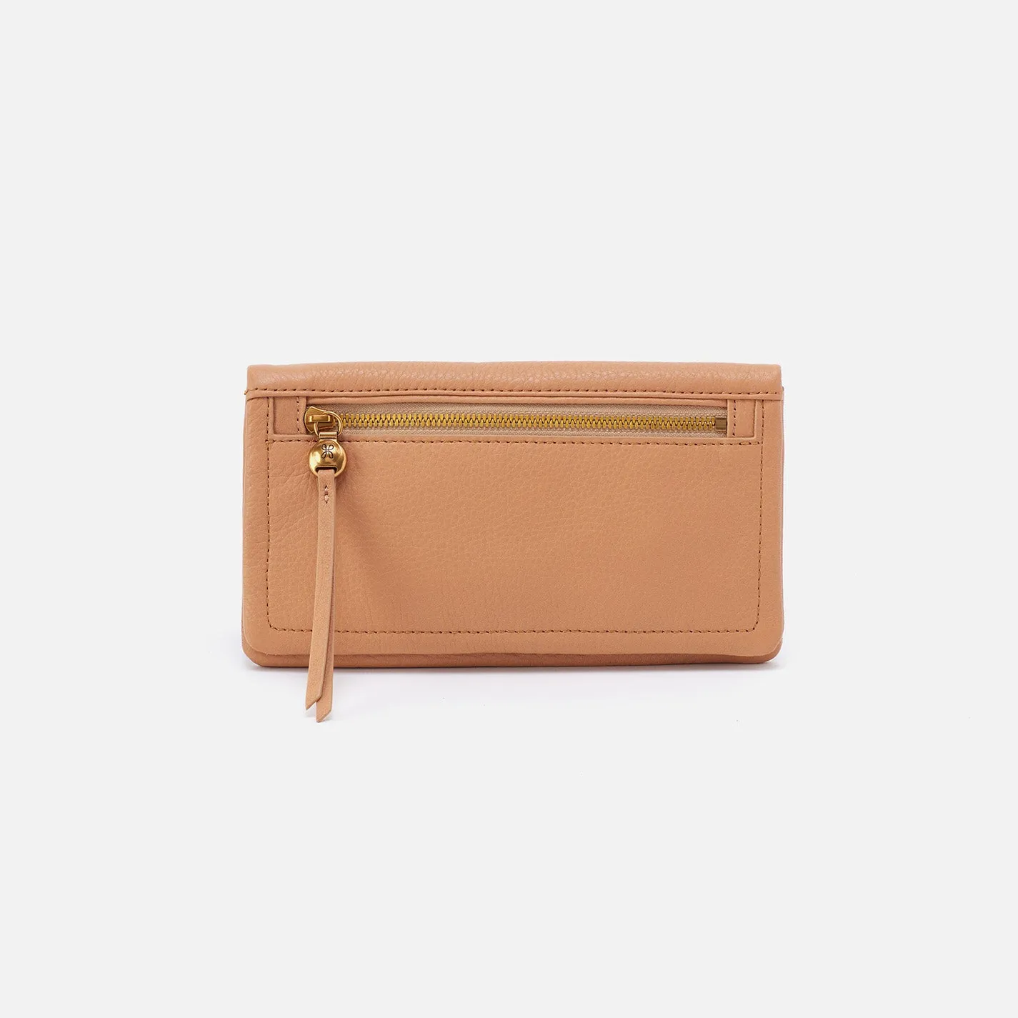 Lumen Continental Wallet In Pebbled Leather - Sandstorm