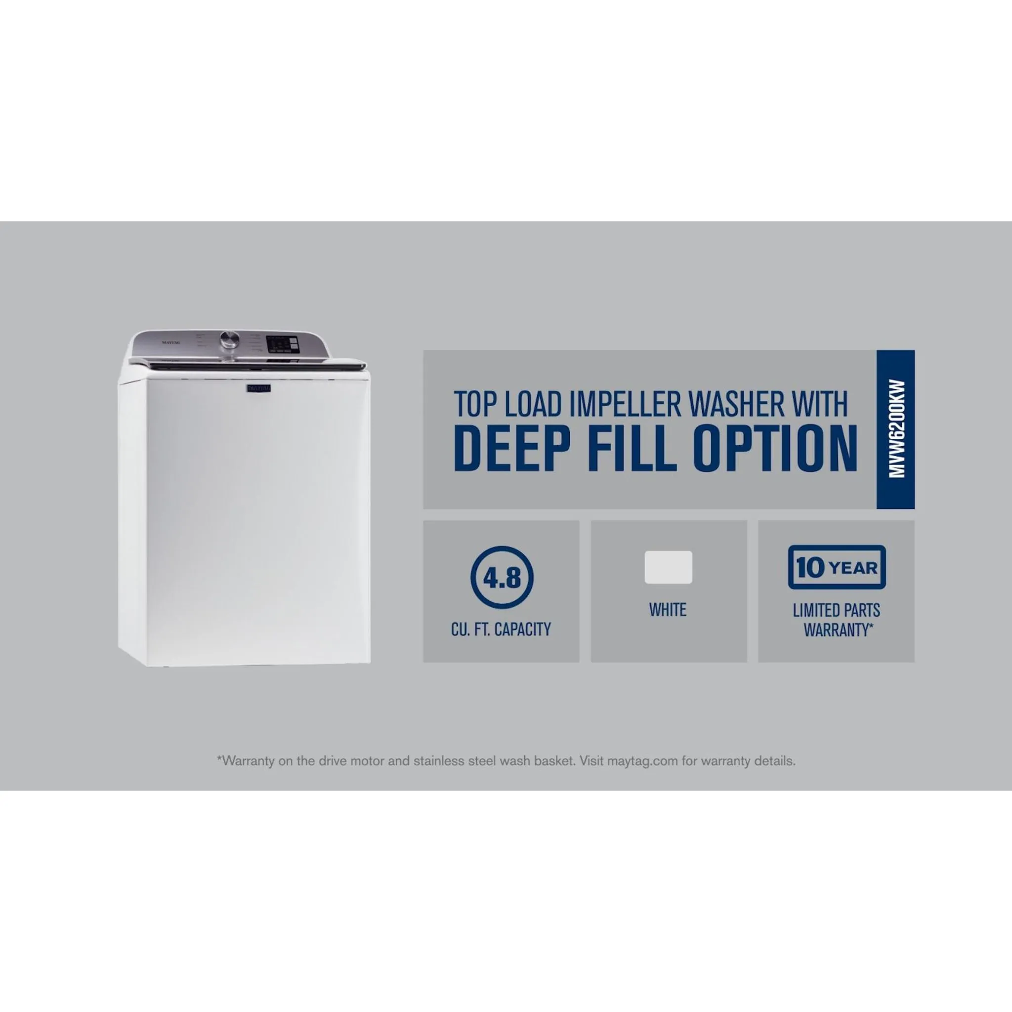 Maytag Top Load Washer with Deep Fill - 5.5 cu. ft. (MVW6200KW)