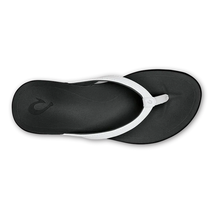 Olukai HO'OPIO White/Onyx Flip Flop 20294-4ROX