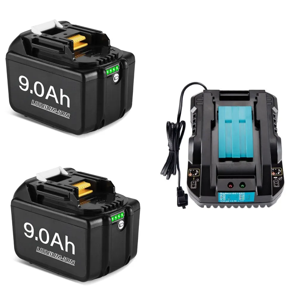 ONEVAN 18V 6.0Ah 9.0Ah Lithium Ion Battery Kit Fit for Makita 18V Battery