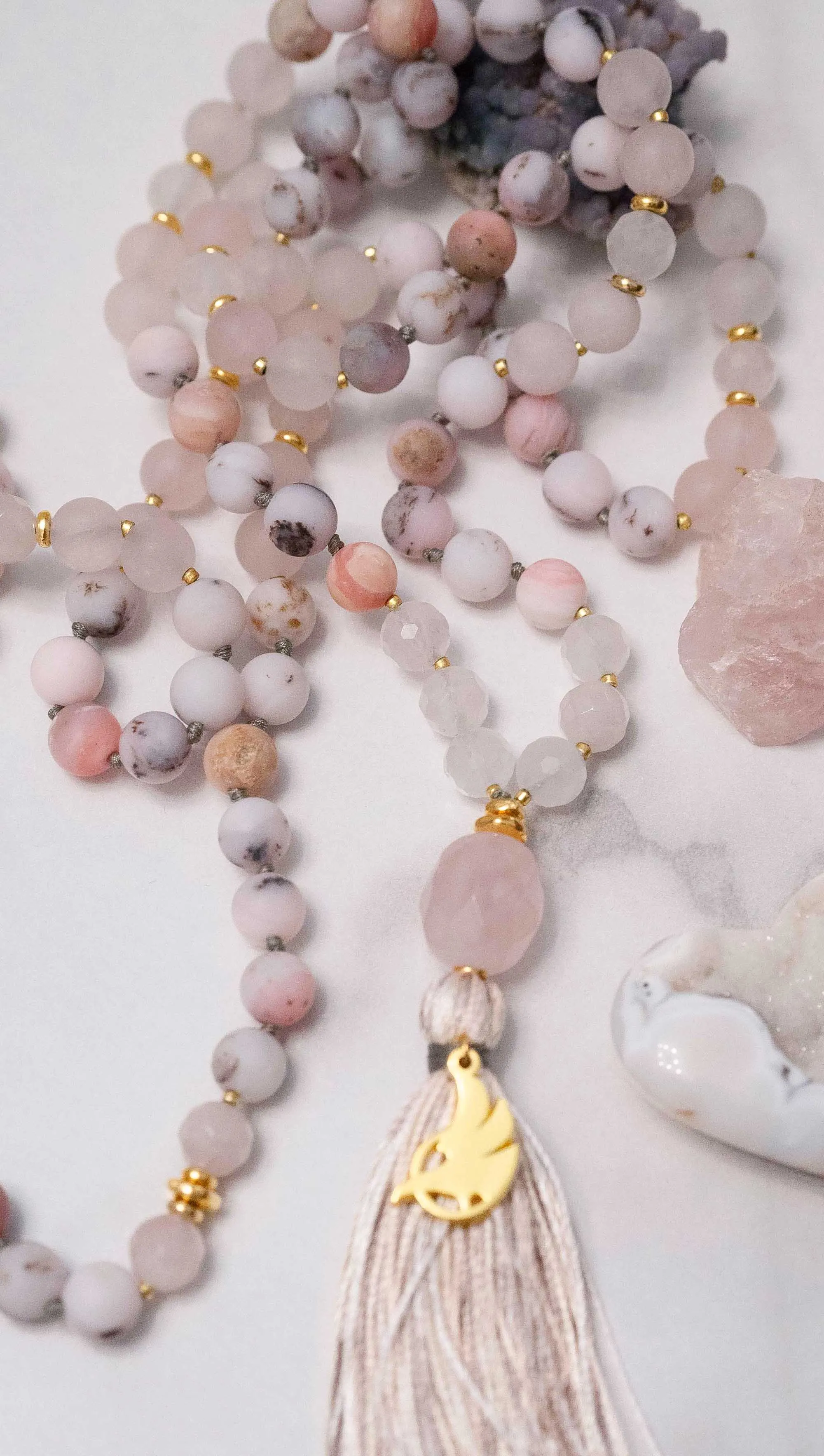 Peruvian Pink Opal Mala 108 (Prayer Beads)