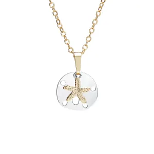 Silver & Gold Sand Dollar Necklace