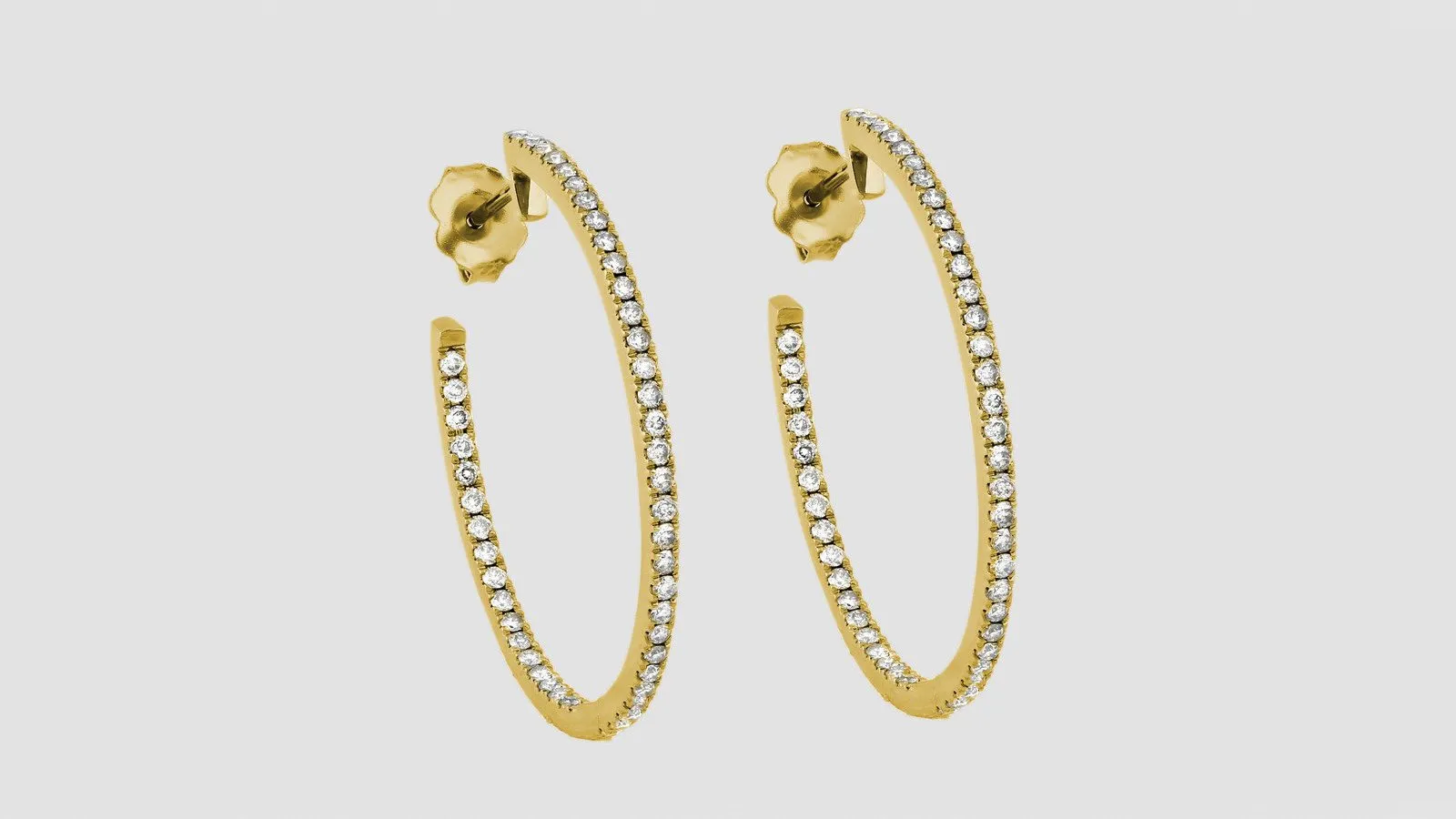 The Large Diamond Hoop Earrings