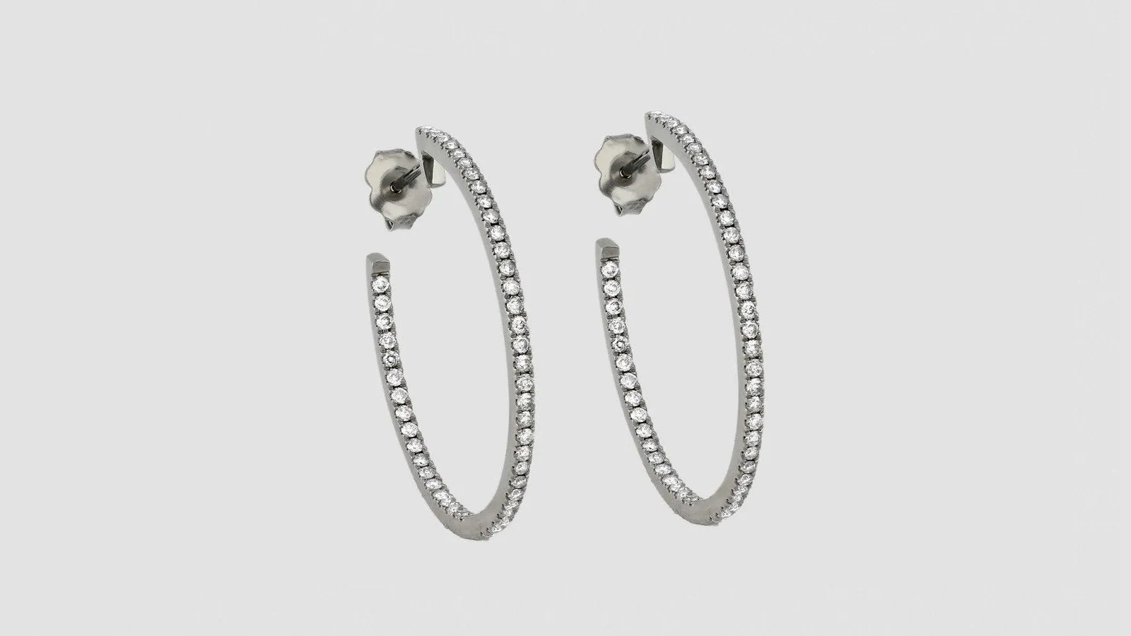 The Large Diamond Hoop Earrings