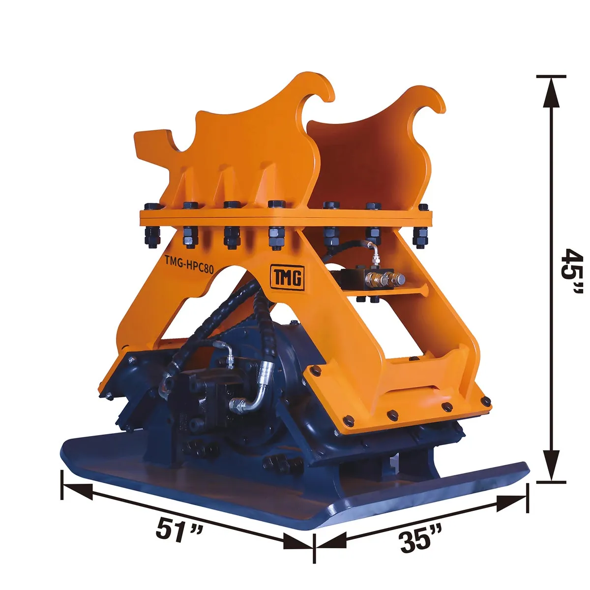 TMG-HPC80 Hydraulic Plate Compactor Compatible with 17 to 25 Ton Carriers